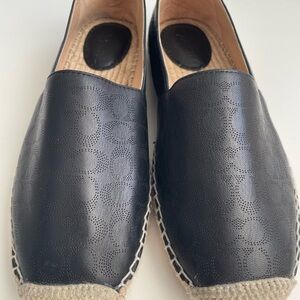 COACH Black Leather Espadrilles Size: 7.5